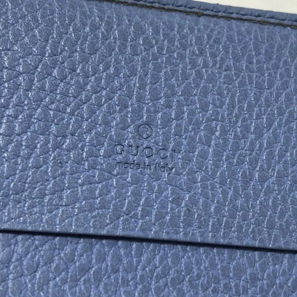 Auth GUCCI GG Marmont 474748 Blue Leather - Card Case - Picture 4 of 8